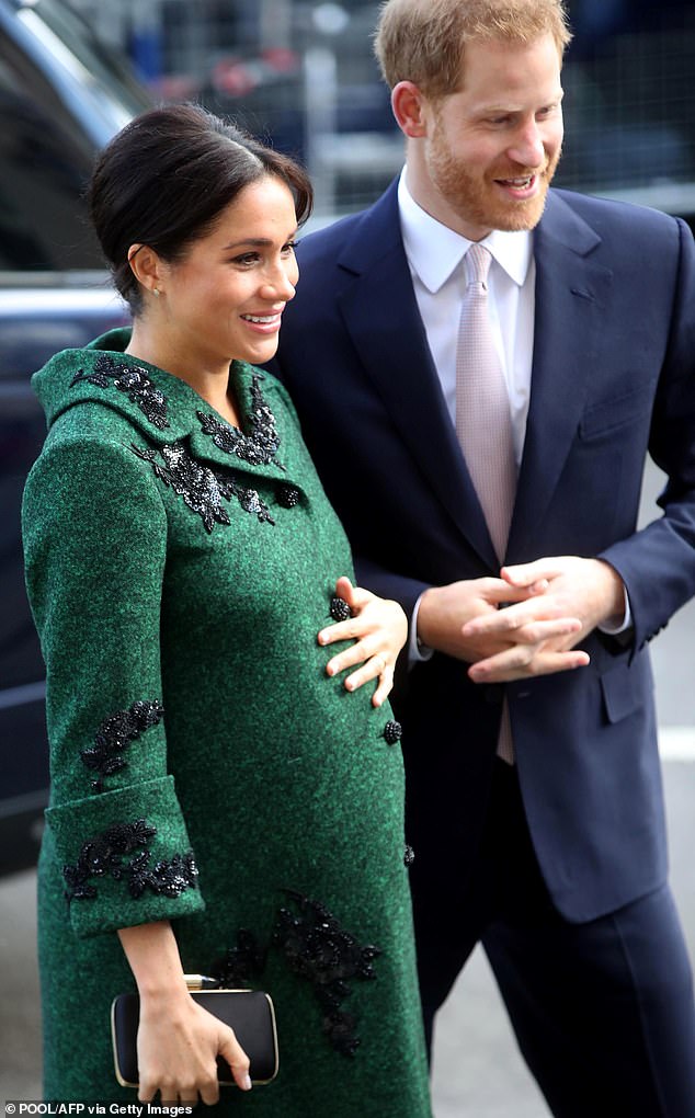 The Duchess of Sussex wore the outfit in London while pregnant with Archie, accompanied by Prince Harry