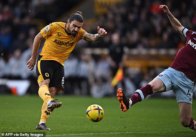 Ruben Neves monitored the home team's performances at the Molineux on Saturday afternoon