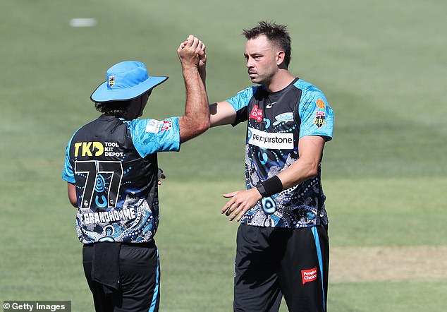 Harry Conway (right) was the bowlers' choice for the strikers, taking three wickets