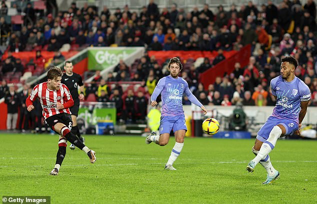 Mathias Jensen doubled Brentford's lead with a serene second-half finish