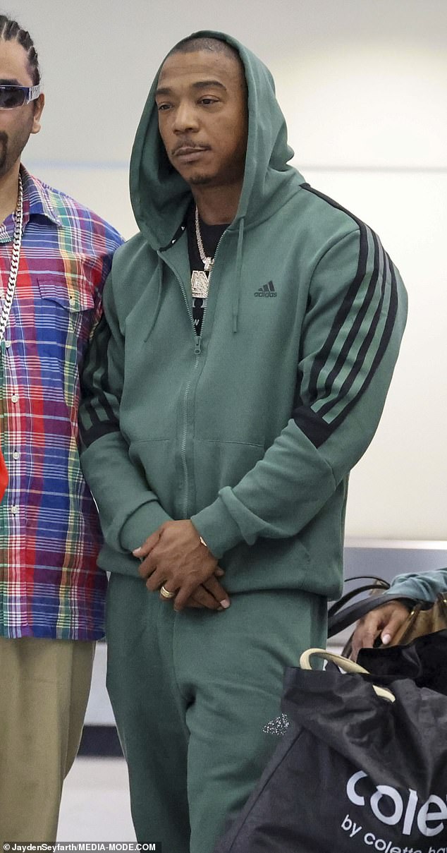 Ja Rule also kept it casual in a green Adidas jumper and matching pants.