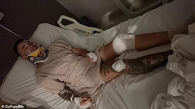 The Australian youngster suffered a broken femur, bleeding in the brain and a possible broken back and is recovering at BIMC Hospital in Kuta.