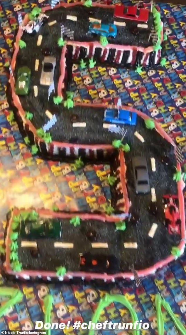 Nicole has built a reputation for baking elaborate and themed birthday cakes for her children and posting the results on social media.  She made this racetrack-inspired cake for Zion in 2020