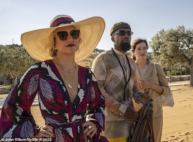 Discussing the film: Hudson spoke about the film during a recently published interview with W magazine (left to right: Hudson, Leslie Odom Jr., Kathryn Hahn)