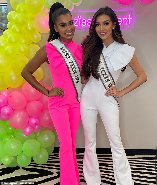 Gabriel (left) with Miss Teen USA, Faron Medhi from Nebraska