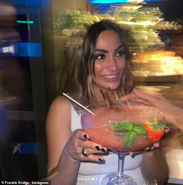 Drinks: The former singer partyed with friends at her luxurious home and enjoyed cocktails and karaoke