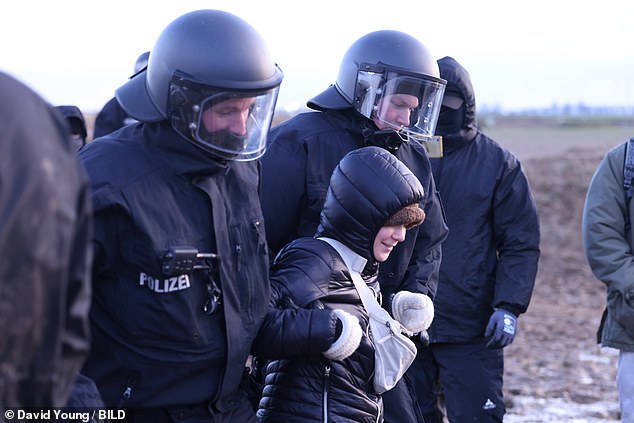 The Swedish eco-activist has visited the mine to protest against its expansion, which will mean the demolition of the town of Lutzerath