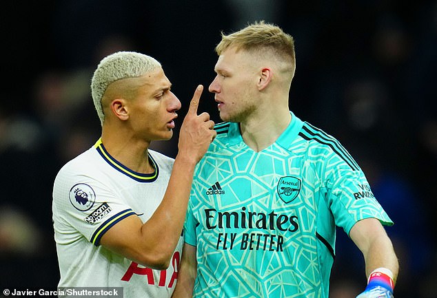 Richarlison was furious with Ramsdale and went over to tell him.  The pair were seen going head to head before a butler separated them.