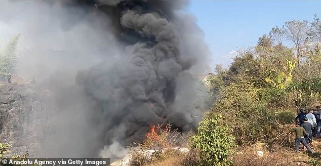 Thick columns of smoke followed after the tragic accident.