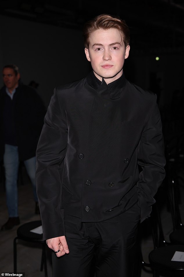 Suave: Heartstopper's Kit Connor looked suave in an all-black ensemble