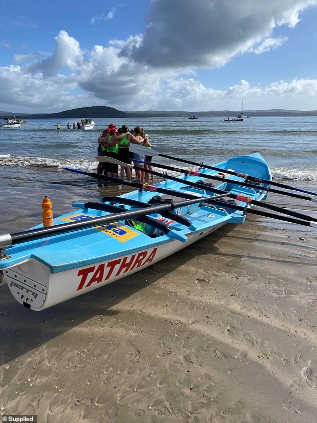 The veteran paddler was attended to by four men from the men's side of the Tathra Surf Lifesaving Club, who turned out to be paramedics, and was airlifted to hospital.