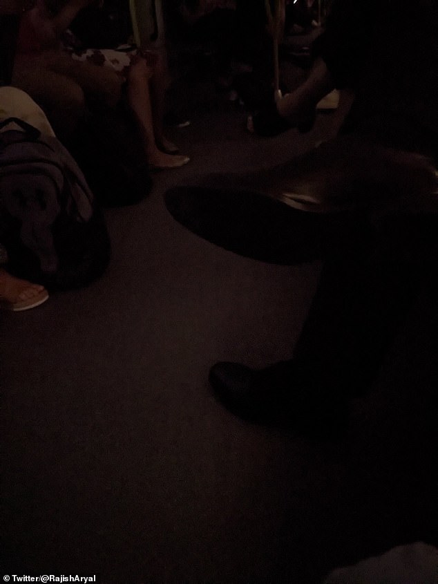 The lights in the carriages went out, forcing passengers to sit in complete darkness and causing some to suffer from panic attacks.