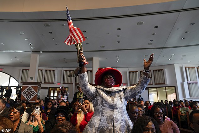 The church service appeared to be packed and both incumbent Georgia senators attended.