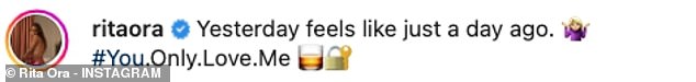 Coming soon: He captioned the post: 'Yesterday feels like it was just a day.  You.Only.Love.Me' - in reference to their upcoming new single