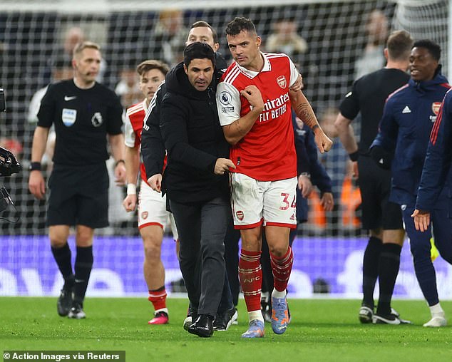 Arteta dragged his impetuous midfielder out of the situation after the match