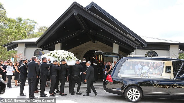 Vanessa Tadros, 36, was seen off by friends and family on Monday at St John The Beloved Church in Mt Druitt, Sydney.