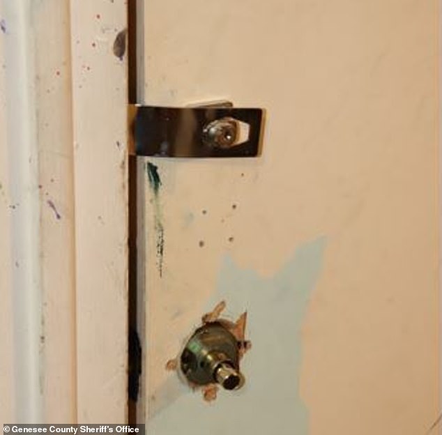 This is the lock on the door where the woman was detained