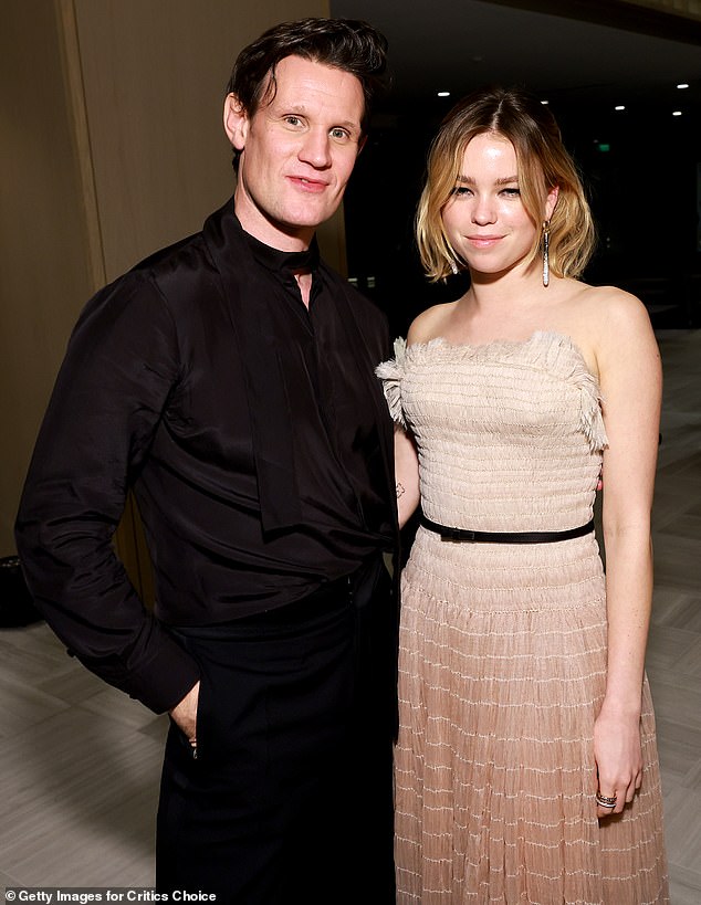 At one point, Milly bumped into her HotD co-star Matt Smith (left).