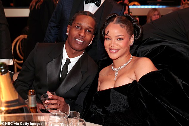 Night out: The hitmaker attended the Golden Globe Awards with her longtime love, A$AP Rocky