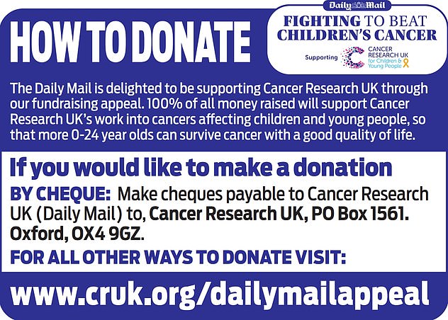 The money, in addition to a £40.8million funding boost for clinical trials into adult cancers at 17 ECMCs, comes after the Mail teamed up with Cancer Research UK to launch the Fighting to Beat Children¿s Cancer campaign, which is raising money for vital research.