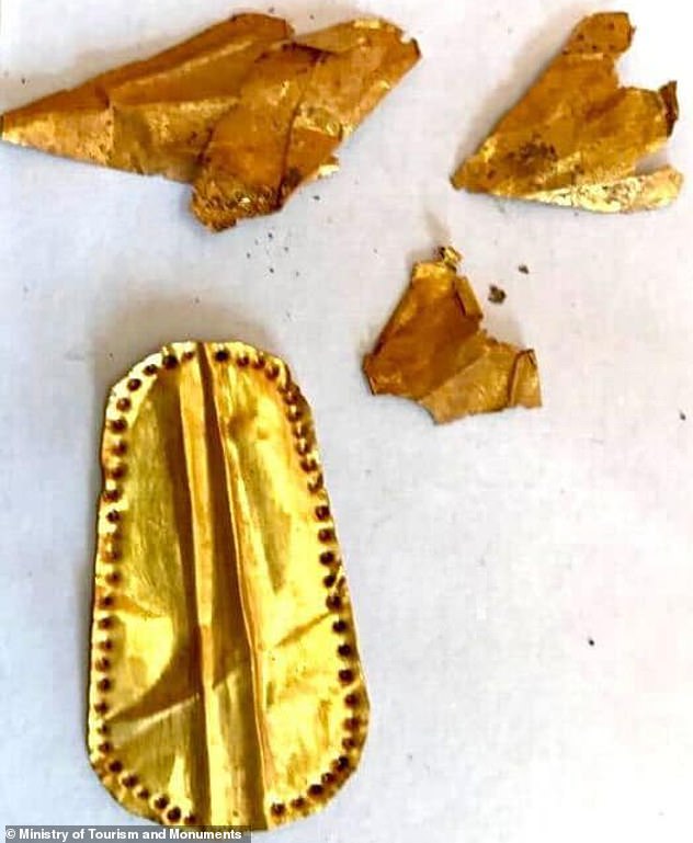 Also last year, Egyptian archaeologists discovered ancient tombs containing mummies with golden tongues in their mouths. Also found were gold chips fashioned to take the form of cockroaches and lotus flowers