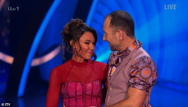 Emotional: The 43-year-old Liberty X star was in tears after his disappointing scores on Sunday night, in which he apologized to his partner Lukasz Rozycki