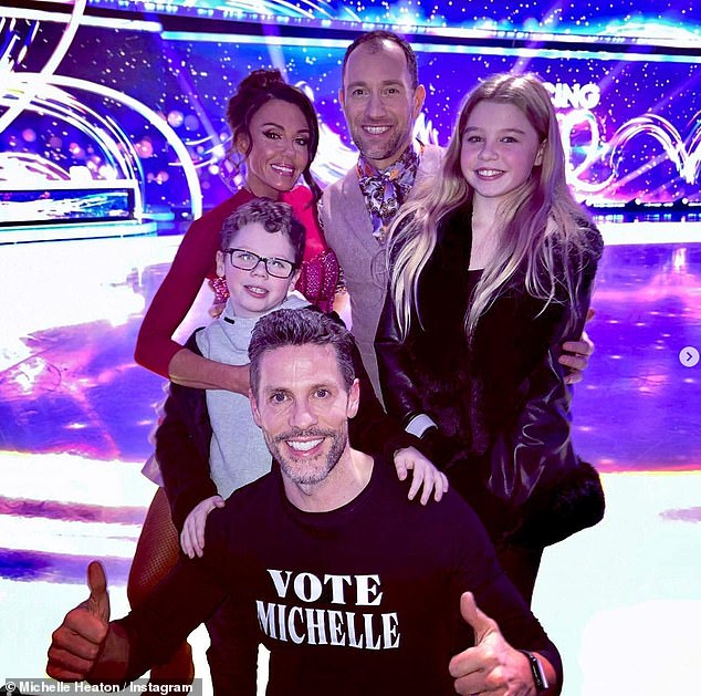 Family support: Michelle seemed to be in a better mood Monday when she posted a heartfelt message on Instagram, thanking viewers for their votes