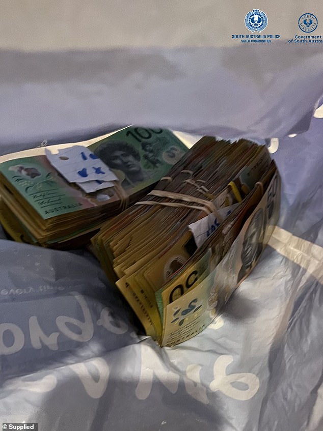 A large amount of cash was seized from the property.