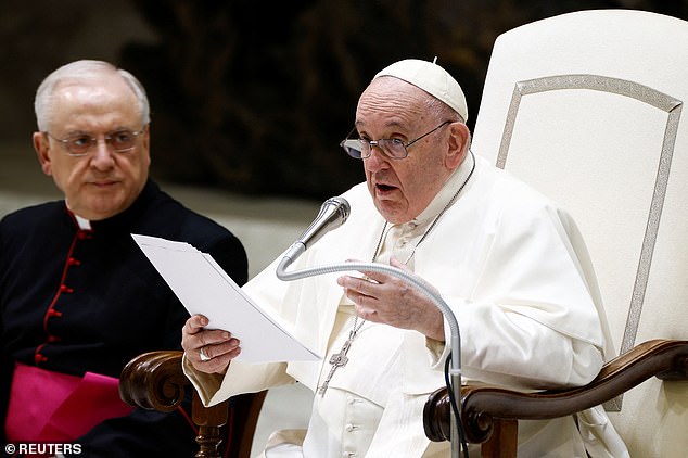 Pope Francis speaks with members of The Pope John XXIII Community Association in January