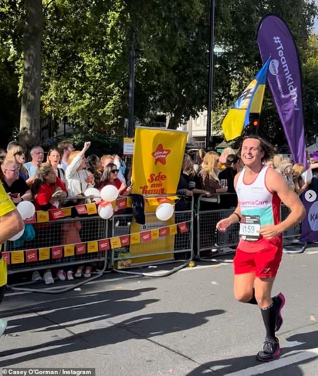 On the go: The sports enthusiast has also run the London marathon and has shared plenty of photos of him with beautiful ladies