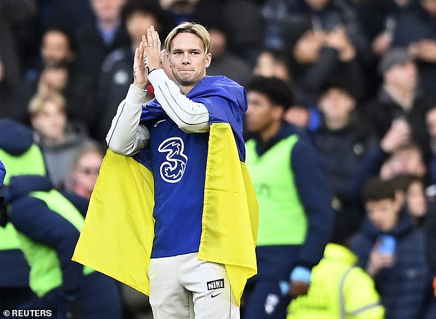 Mudryk was unveiled as a Chelsea player with a Ukranian flag draped over his shoulders