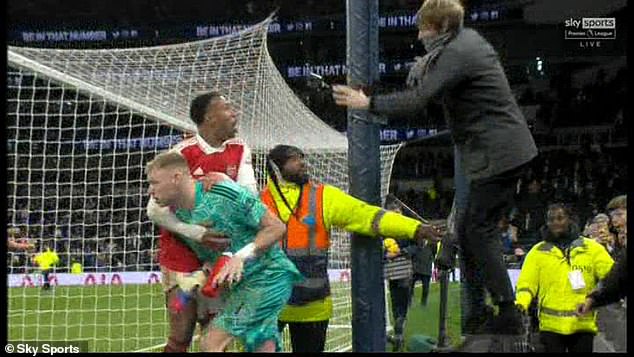 The fan took action after the final whistle following an altercation between Ramsdale and the Spurs' Richarlison.