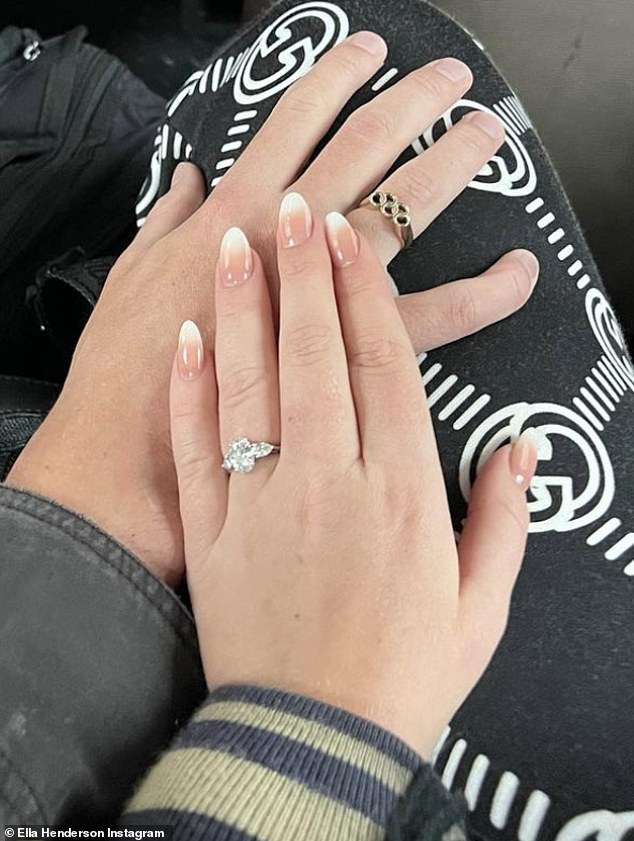 Expensive!  Jack proposed to her in Mauritius with the oval-shaped diamond ring from the trilogy, and singer Ella has been happily uploading pictures of it to Instagram ever since.