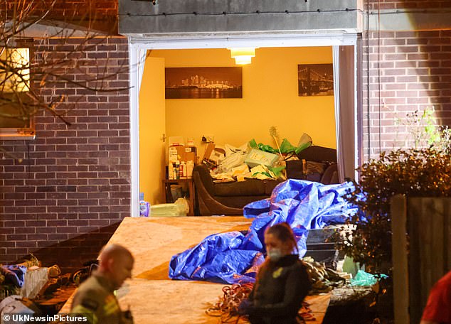 After the lengthy extraction process, the heart attack victim is believed to have been rushed to a special ward at St Mary's Hospital, Paddington.  In the image: the scene on Friday morning.