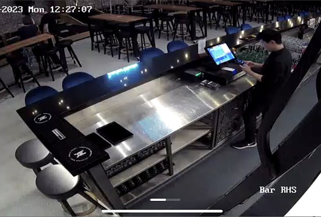 Ms Doyle shared images of the bartender on her phone and claims that she asked him to put his phone down 12 times in one day, and he ignored her.