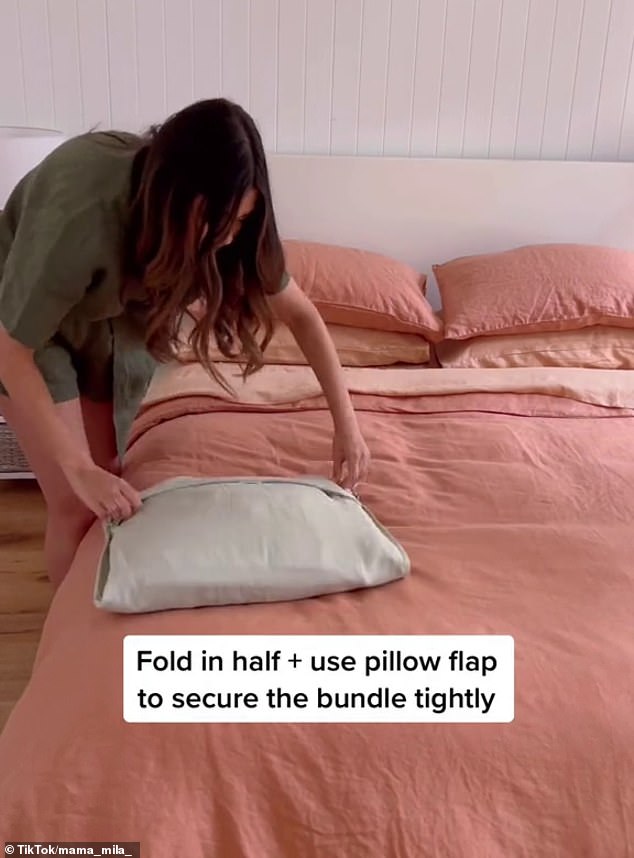 Many have complained about the labor of folding bedding correctly, but Chantel's simple method only takes a few minutes and prevents a wrinkled mess.