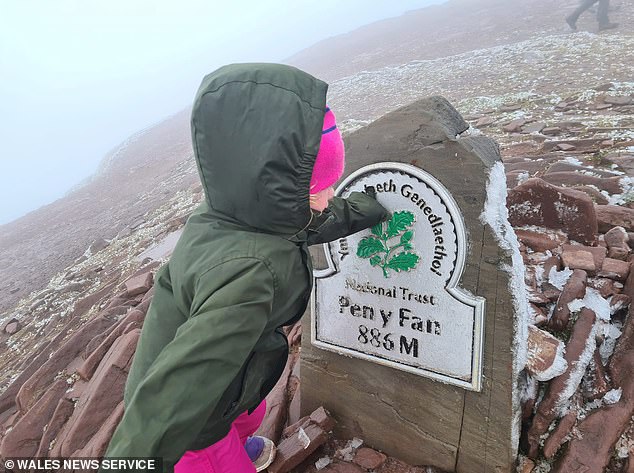 Peak: Seren (pictured atop Pen Y Fan) has described the strenuous climbs as 