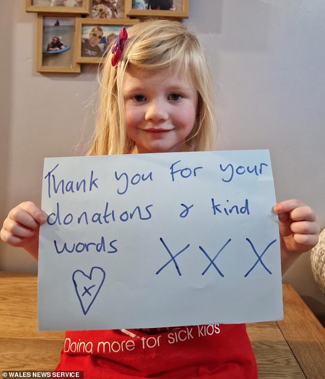 Through her hard work climbing, Seren (pictured) has raised almost £800 for Birmingham Children's Hospital, which helped her as a baby.