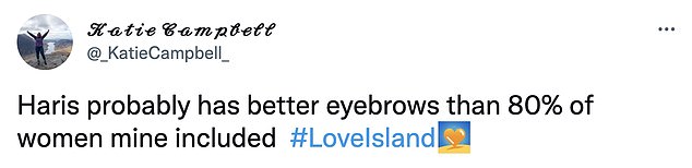 1673905037 51 Love Island fans go crazy over Haris Namanis eyebrows