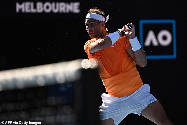 Draper was making his Australian Open debut against defending champion Nadal (above)