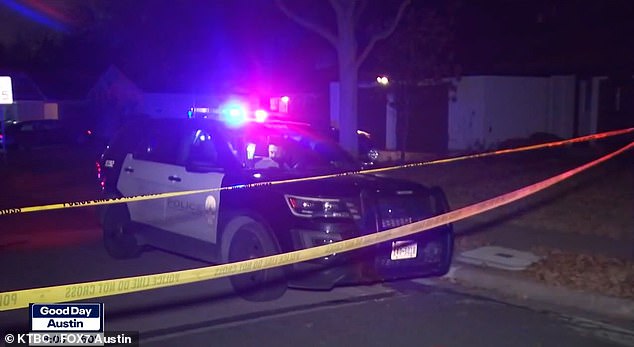 An Austin Police Department patrol car at the scene of the crime on January 10.