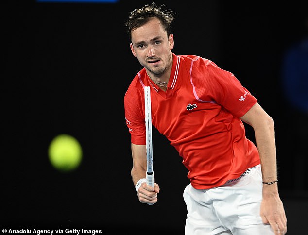 Russian and Belarusian stars, such as men's singles title threat Daniil Medvedev (pictured), must compete as neutrals at the Open and cannot play under their country's flag or name.