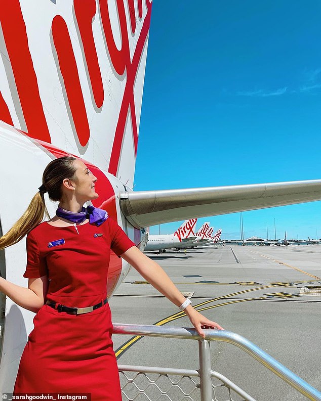 The flight attendant (pictured) recommends that you avoid caffeine before your flight if you're a nervous traveler, and other foods to avoid include salty and overly processed snacks