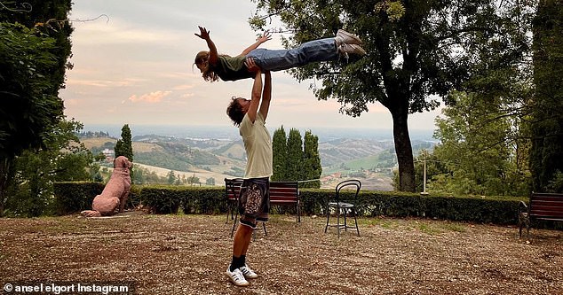 Making the elevator!  The post came after the duo recreated the iconic final dance from Dirty Dancing.