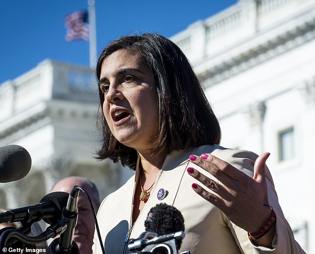 Nicole Malliotakis (pictured last November), a Republican representative for parts of Brooklyn and Staten Island, attacked Adams for not blaming Biden for the crisis.