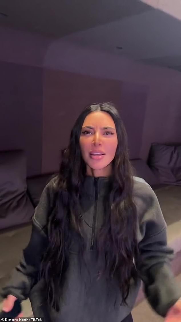 Funny: Kim Kardashian and her daughter North West, nine, shared another Tik Tok on her page