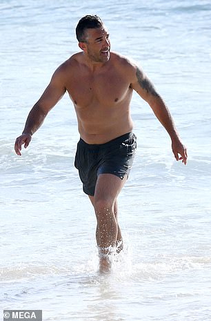 Braith dove into the ocean after his long run.