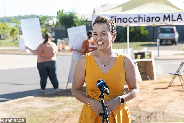 Northern Territory opposition leader Lia Finocchiaro (pictured) said in a speech last month that businesses in Alice Springs are closing because staff are afraid to go to work due to crime in the city.