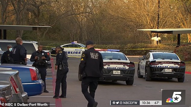 Dallas police combing the scene of Sunday's shooting