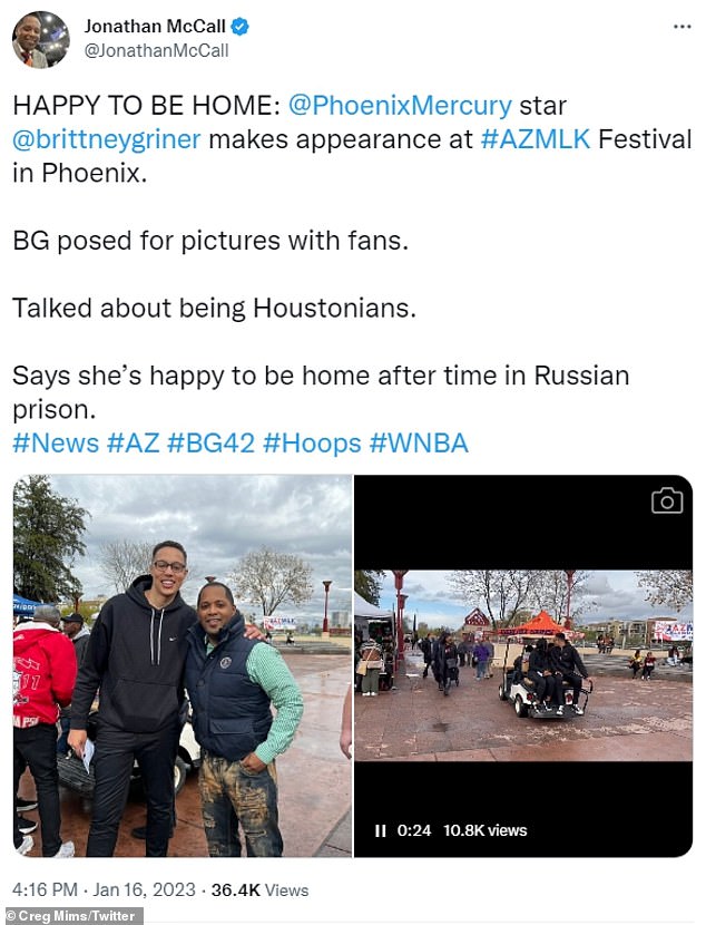 Griner returned to the United States looking different, having been forced to cut off her dreadlocks due to the extremely cold temperatures in Russia.